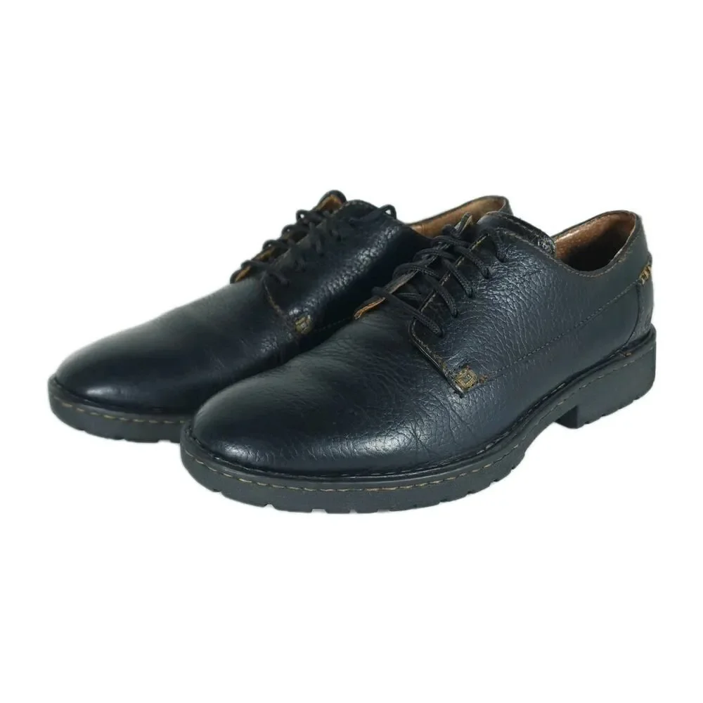 Born Men's Samson US 9 Black Leather Lace up Casual Oxford Shoes H43403